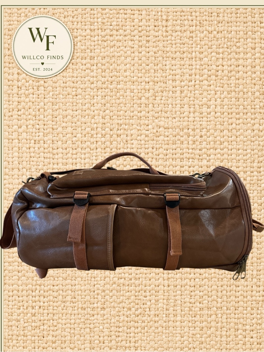 BAOSHA Brown Convertible Duffel Backpack Weekender Travel Bag 3 Way